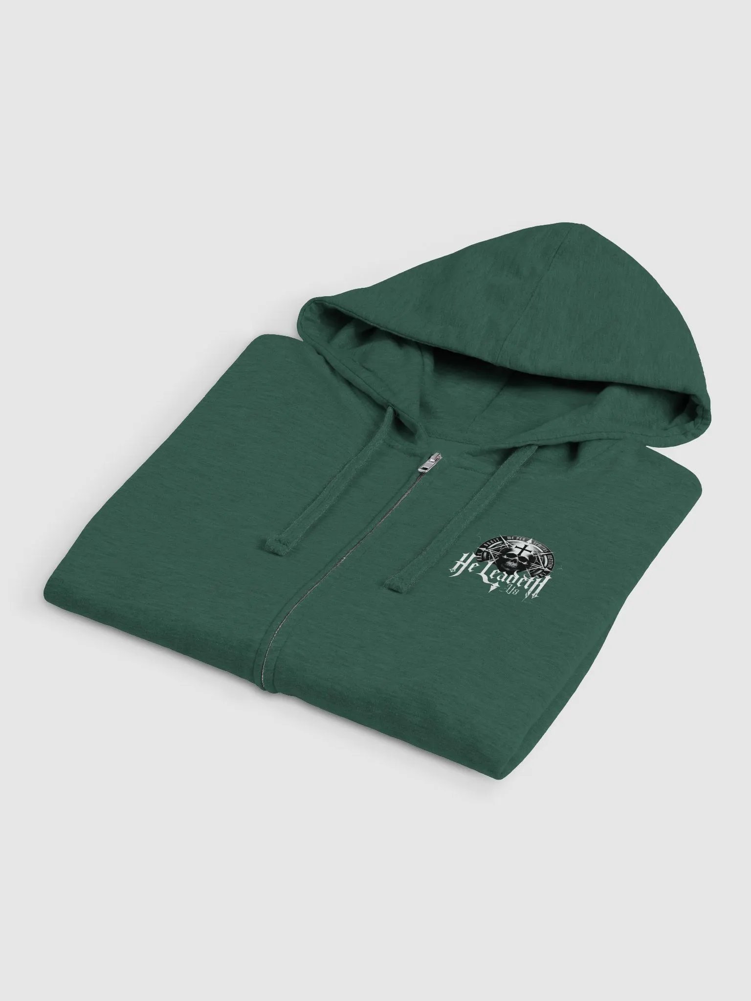 Sanctus: Fleece Zip-Up Hoodie (He Leadeth Us) product image (9)