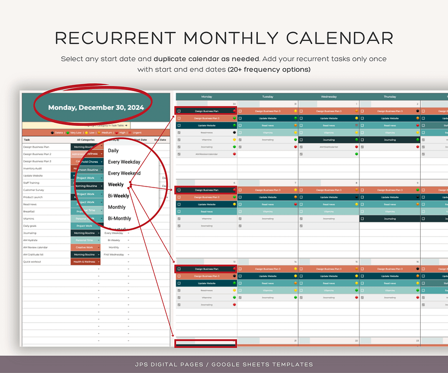 Time Blocking Planner, Google Sheets Template product image (6)