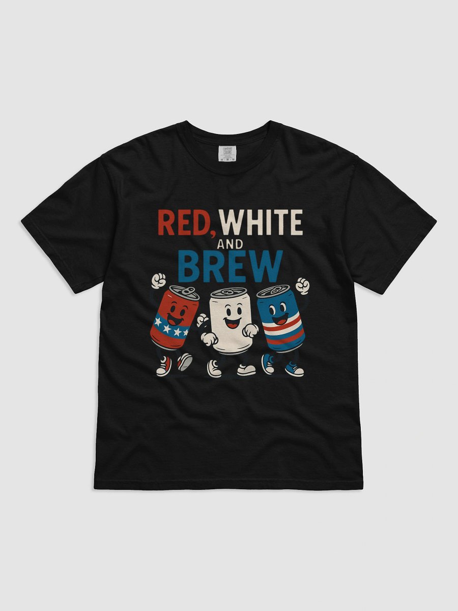 Red White and Brew 4th of July T-Shirt - Patriotic Beer & Soda Cans product image (1)