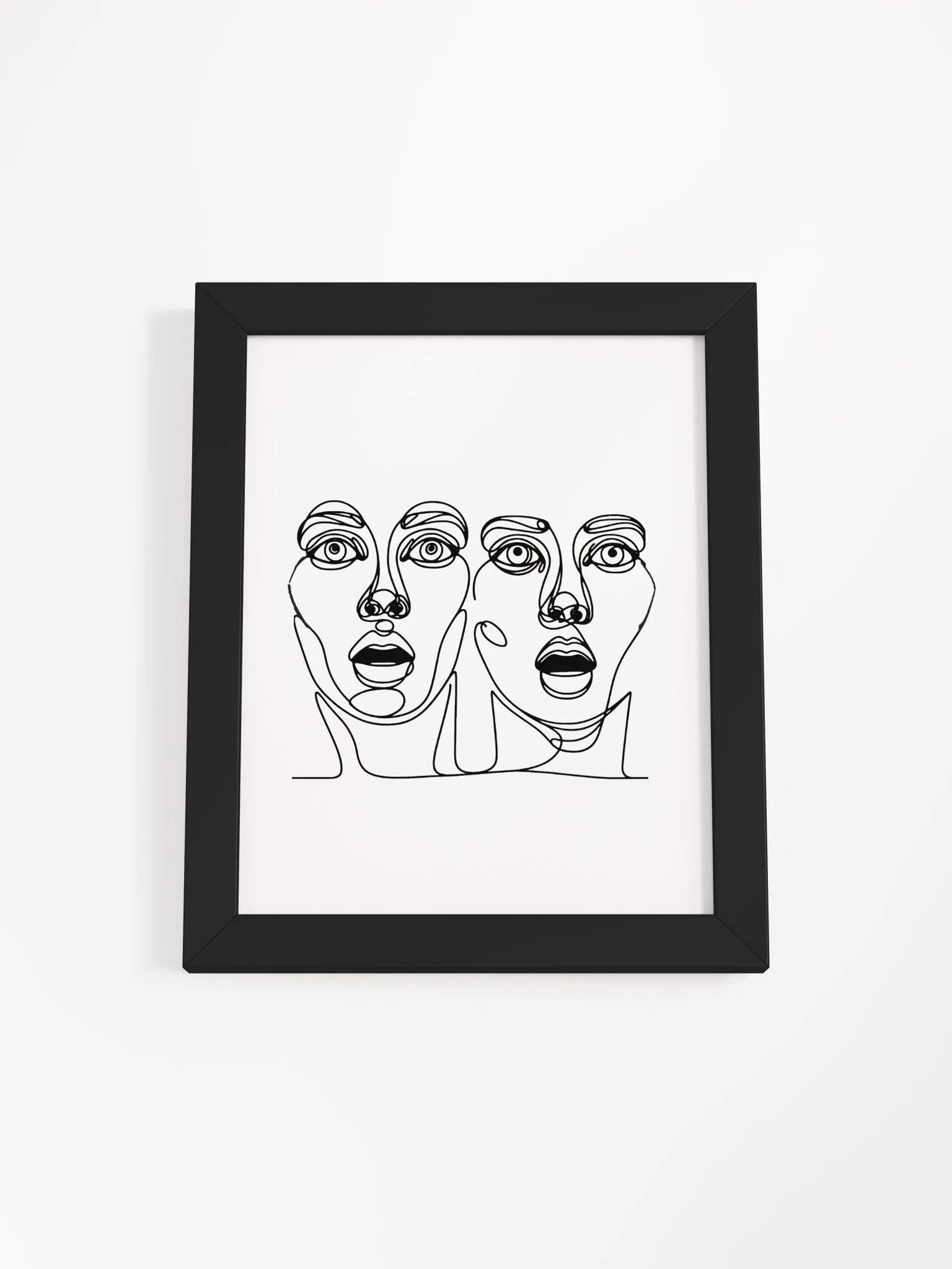 Shocked Women Faces LIne Art Matte Poster product image (1)