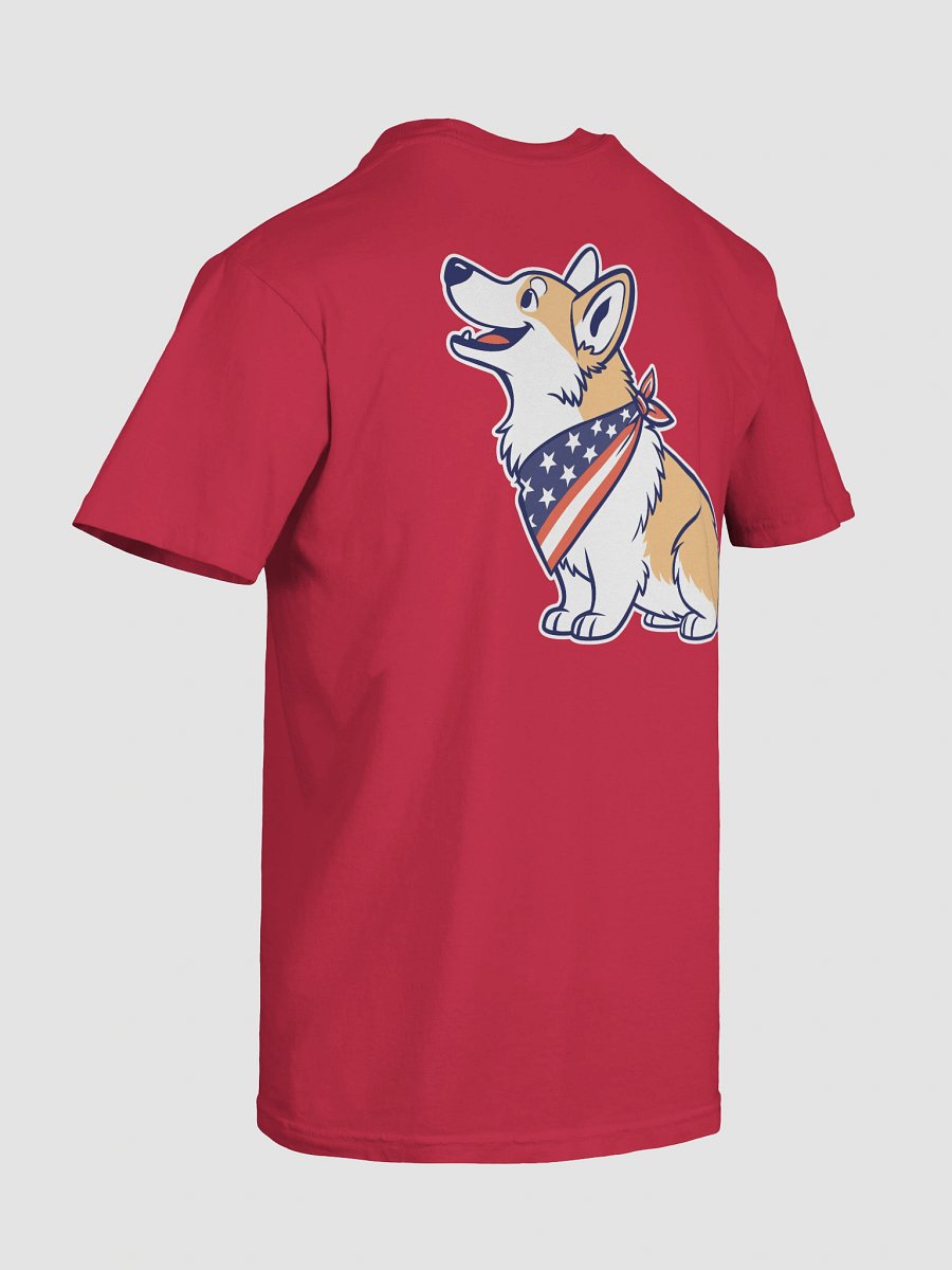 Cute Corgi Graphic T-Shirt (Back), 4th of July, Patriotic Unisex Garment-Dyed Tee product image (16)
