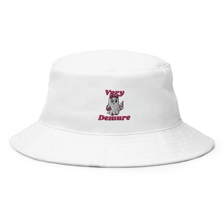 Very Demure Cute Ghost Embroidered Cotton Bucket Hat product image (1)