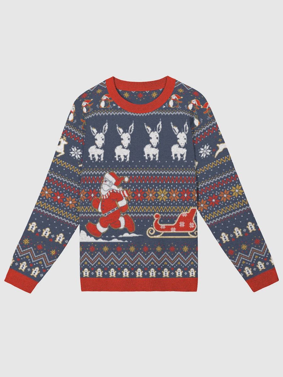 Festive Jacquard Knit Crewneck Sweater with Donkey product image (2)