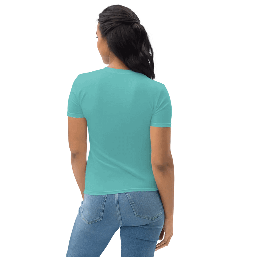 Plain Turquoise Blue True Summer Women's Crewneck Polyester Heavyweight Premium T-Shirt by Treasure Pie product image (8)