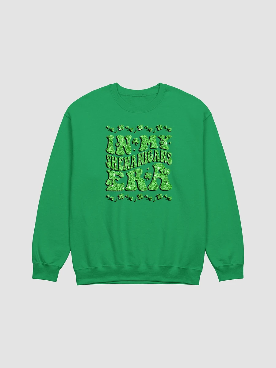In My Shenanigans Era ☘️ Classic Crewneck Sweatshirt in Irish Green With Bright Glitter-Effect Print product image (2)