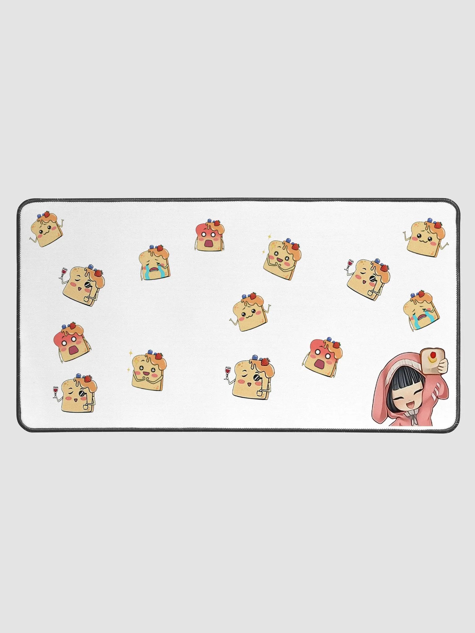 White Bunny Feng Toast Desk Mat (Toast Remix) product image (1)