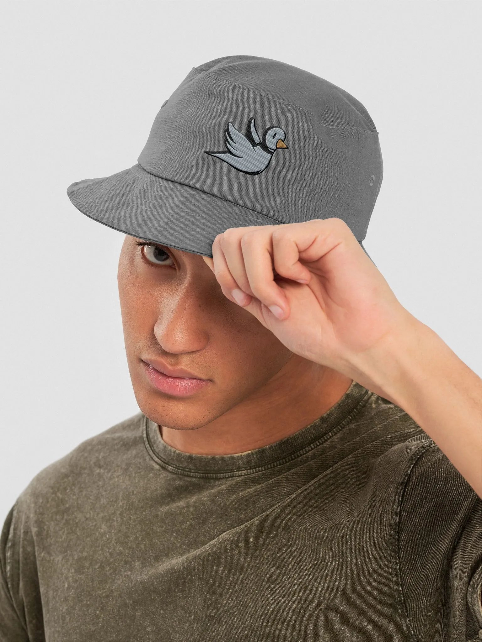 Embroidered Rose Pigeon Bucket Hat | Art by Duck product image (3)