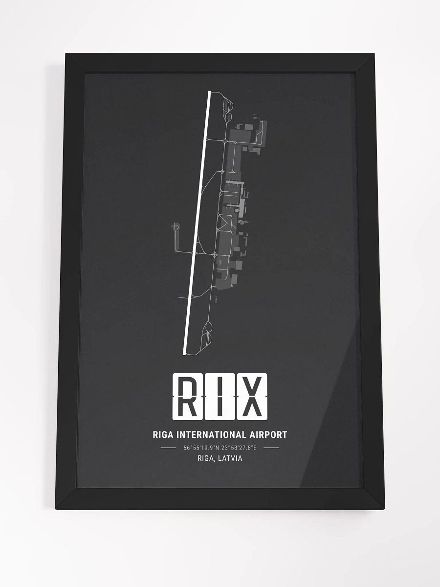 Framed Airport RIX Premium Map On Matt Paper product image (4)