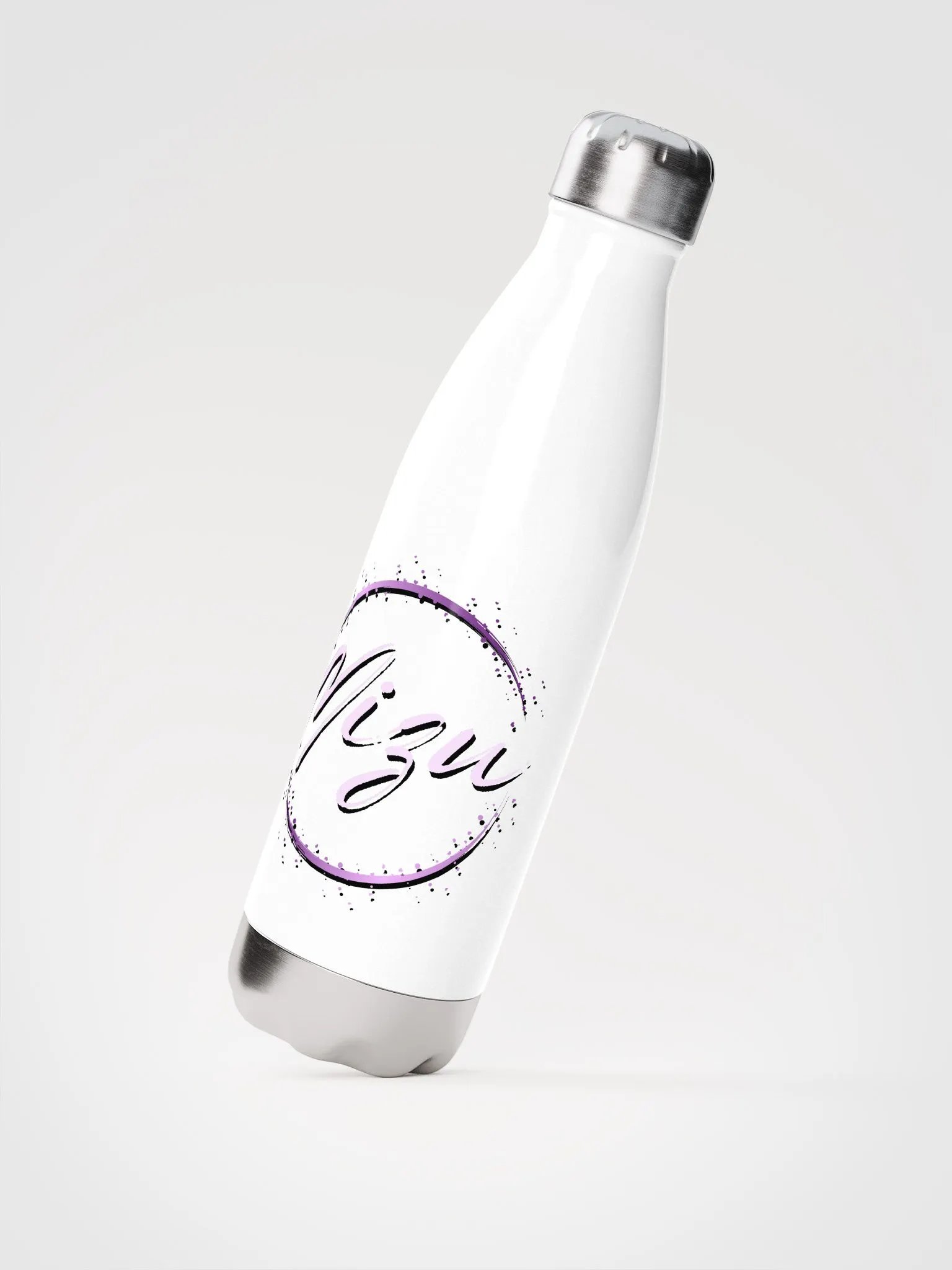 Stainless Steel Water Bottle, White w/ Color Logo product image (2)