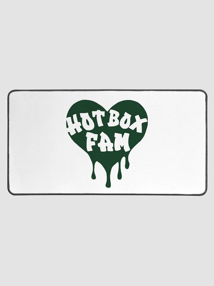 HOT BOX FAM TRANSPARENT DARK GREEN LOGO DESK MAT product image (1)