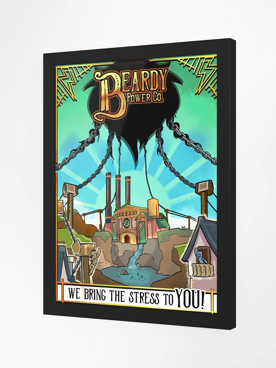 'We bring the stress to YOU' framed print (Blue) product image (3)