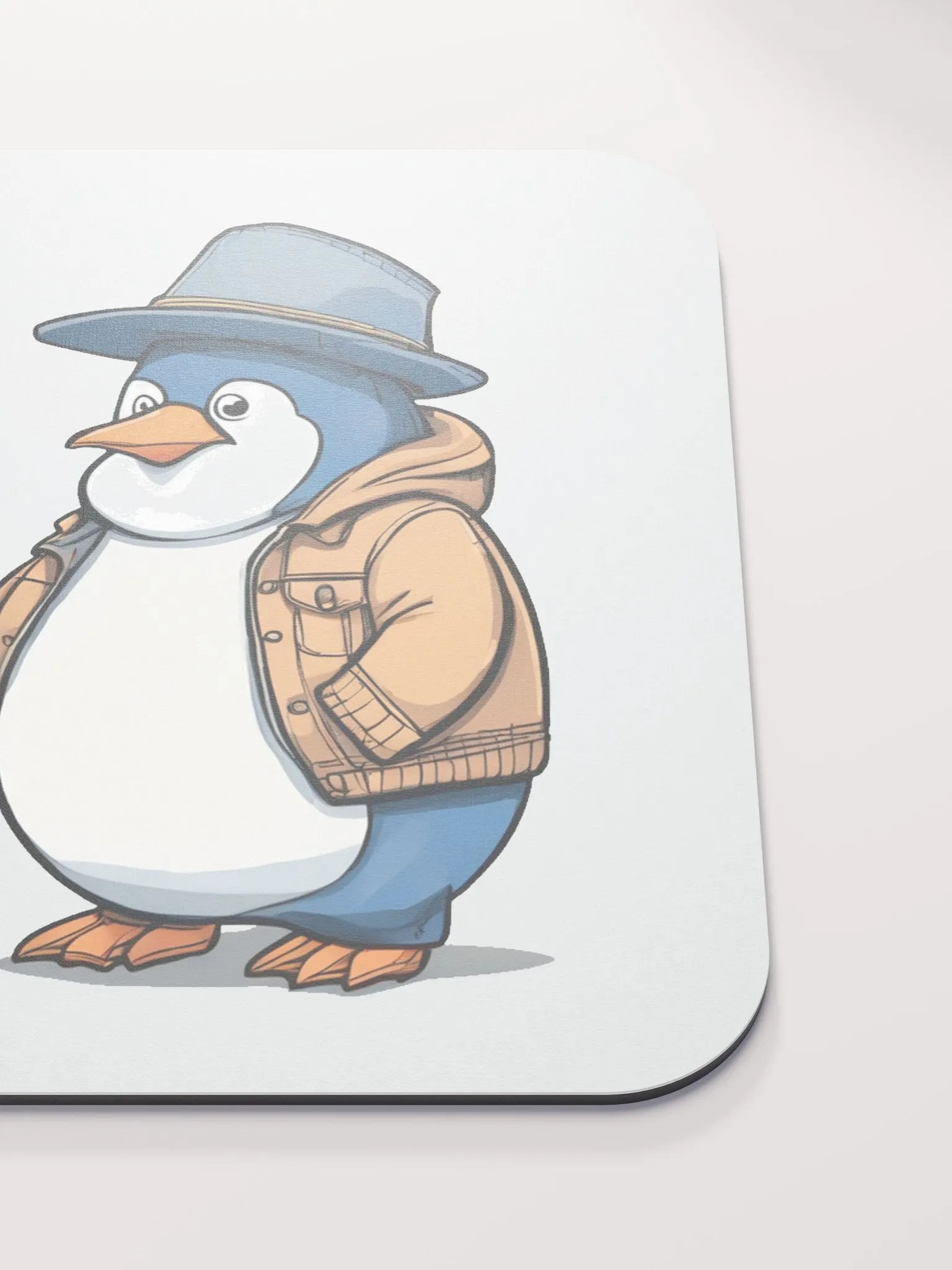 2 penguins wearing a coat and hats Mouse Mat product image (5)