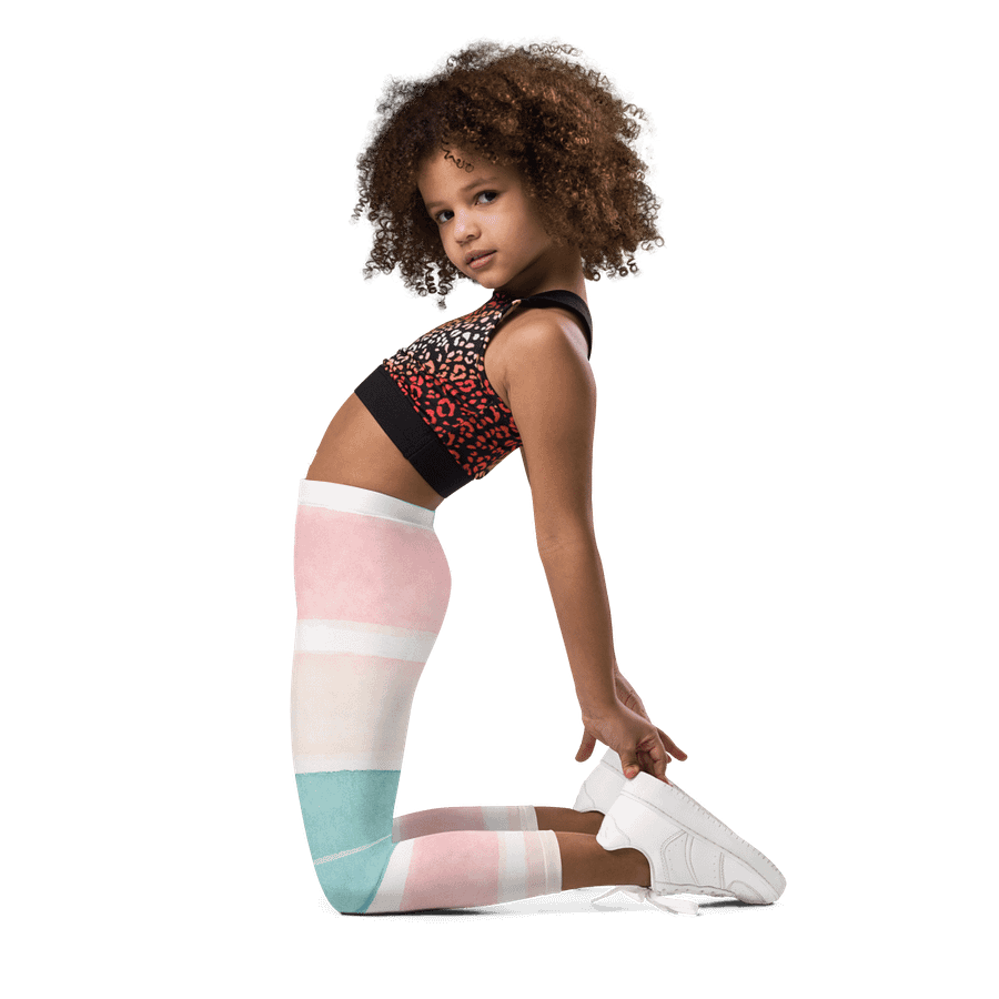 Pastel Striped Printed Kids Leggings product image (1)