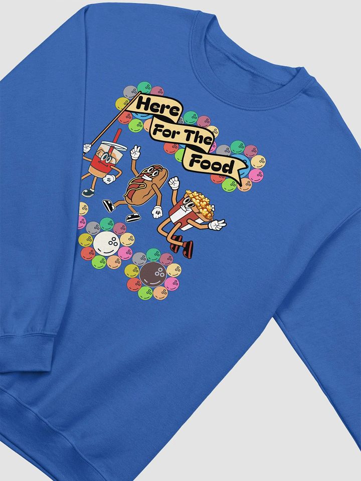 Here For The Food Bowling Foodie Friends Cartoon Crewneck product image (18)