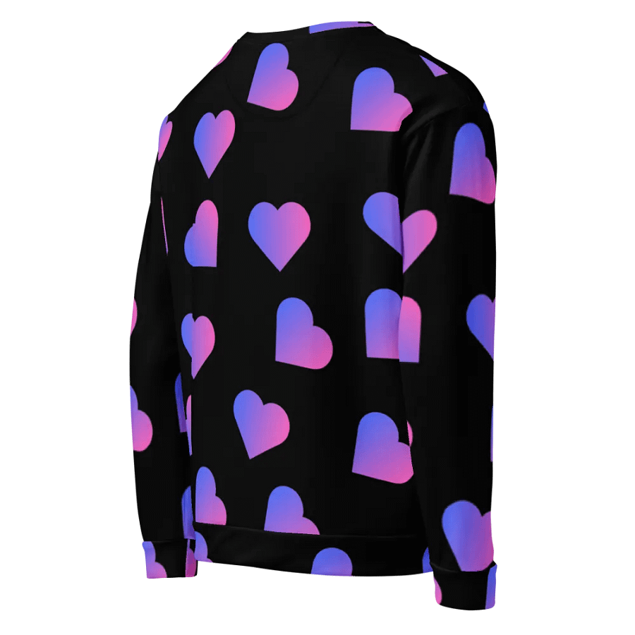 Love Pattern Pink Hearts on Black Background Unisex Sweatshirt product image (8)