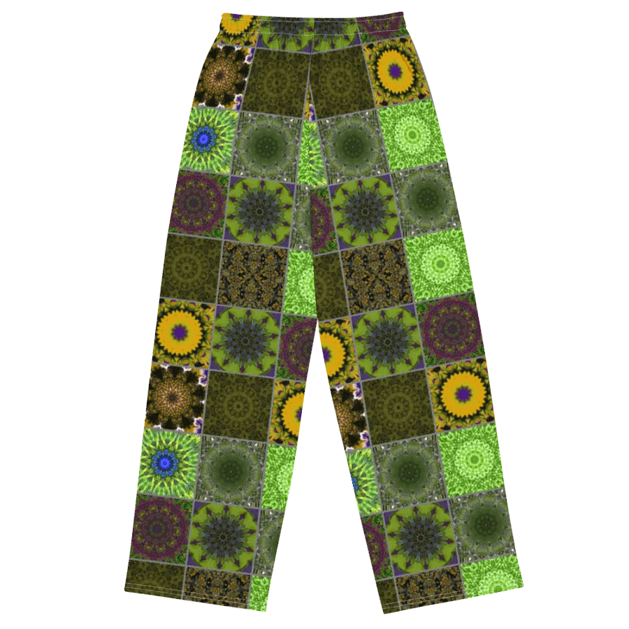 Green Crazy Quilt Wideleg Pants product image (1)