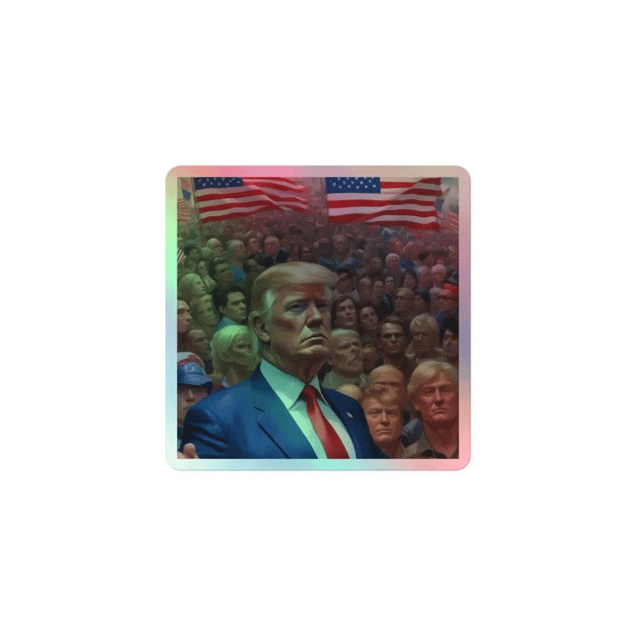 Patriotic Crowd Holographic Sticker product image (1)