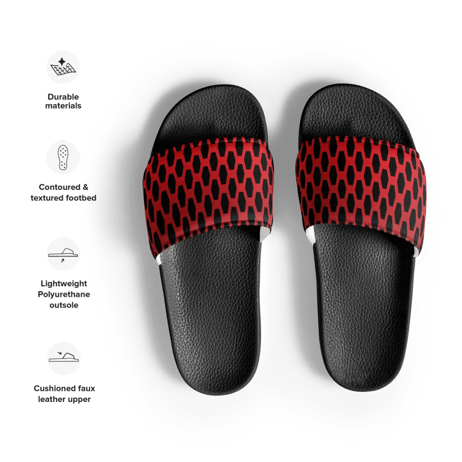 Honeycomb Red & Black Men's Slides product image (3)
