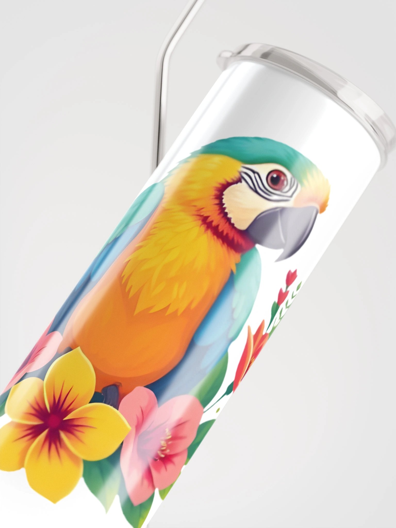Floral Parrot Stainless Steel Tumbler product image (8)