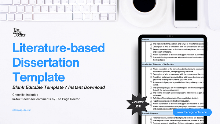 Dissertation Template + Checklist (Literature-Based) product image (2)