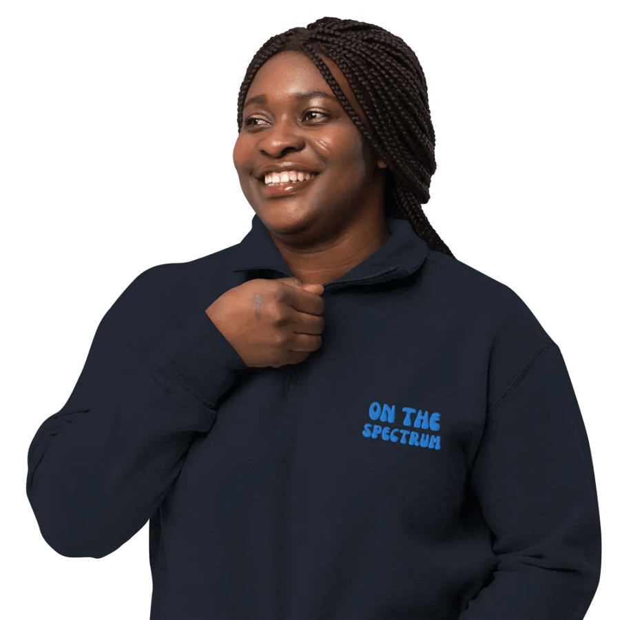 ON THE SPECTRUM (aqua) embroidered quarter zip product image (14)