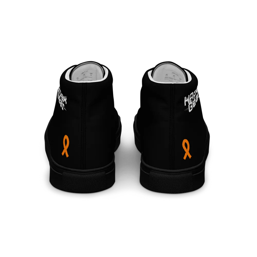White HApex Gear White Logo Cancer Awareness Orange Ribbon. Black Women's High Top Canvas Shoes product image (5)