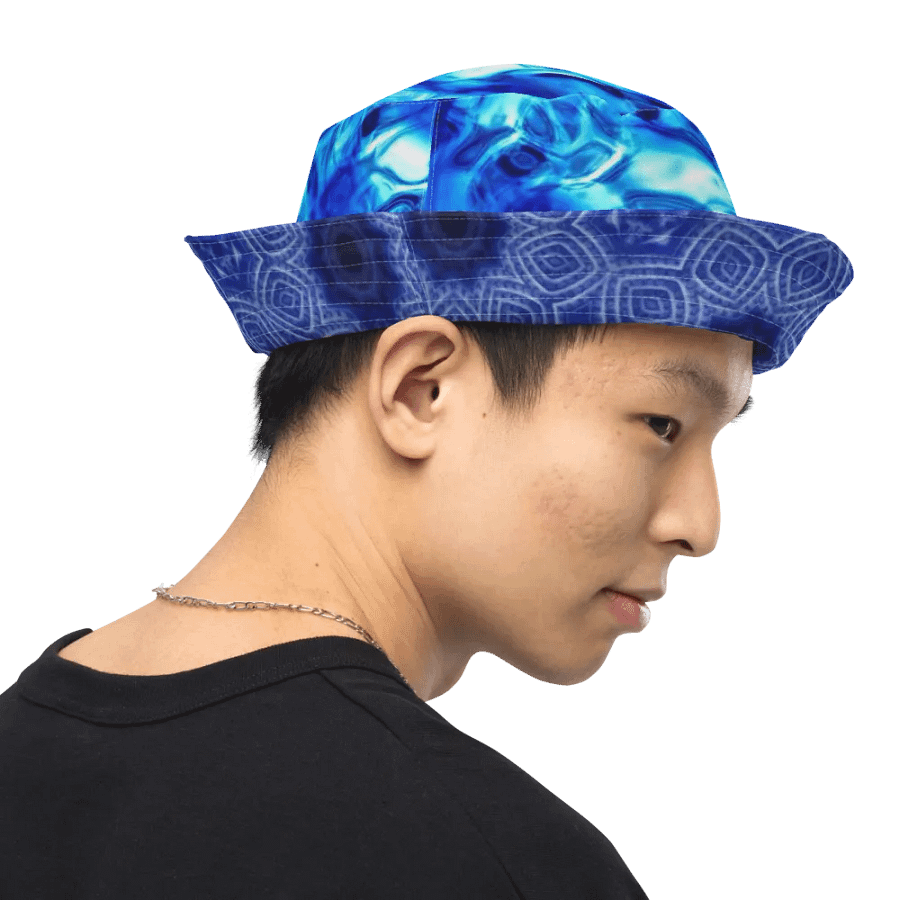Blue and White Kaleidoscope Buckethat product image (7)