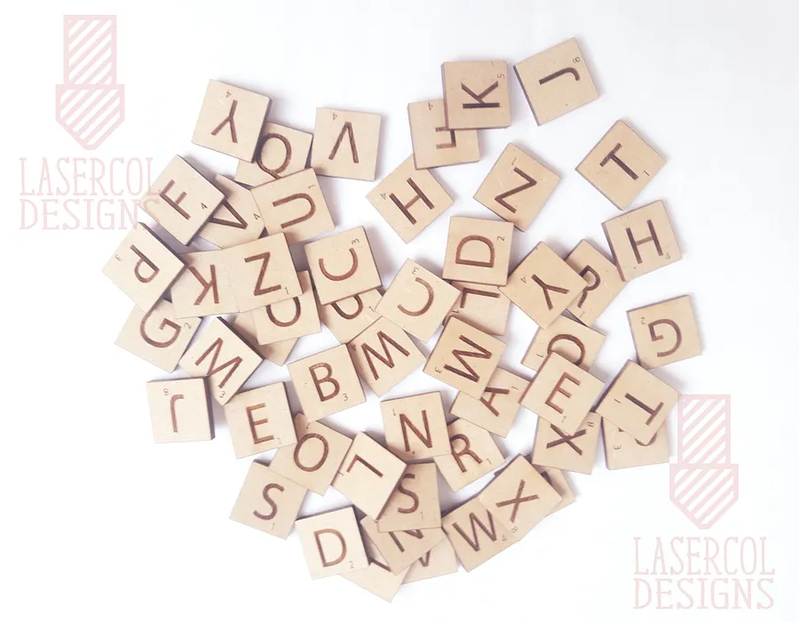 Scrabble tiles Alphabet - Laser Cut Files product image (2)