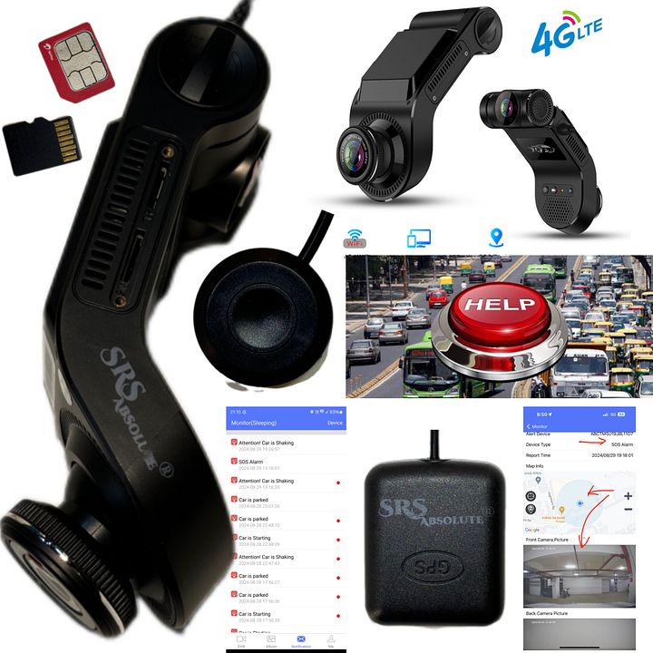 SRS ABSOLUTE 2K InfraRed 4G DashCam| 24x7 Remote Audio-Video Monitor| SOS | Voice Calling | GPS Tracking| Motion Sensor| G-Sensor| MicroSD Support| No-Display 2-in1 | Personal-Kid-Fleet-Industrial use product image (2)