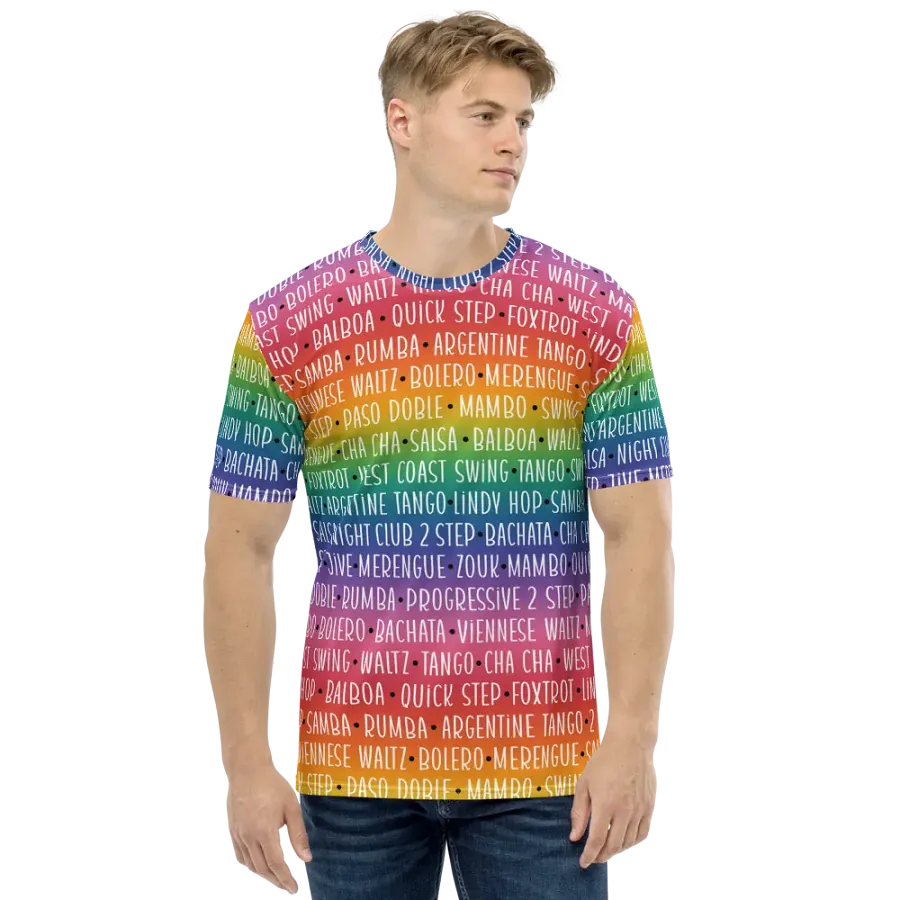 Men's Ballroom Dance Crew Neck T-shirt Rainbow product image (1)