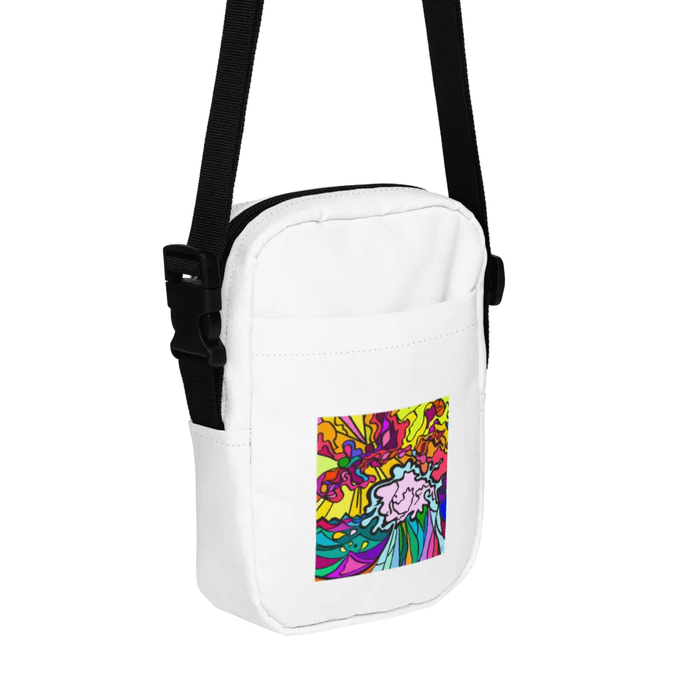 Bags & Packs - Vibrant Swirls All-Over Crossbody Bag – Wave at Sunset product image (1)