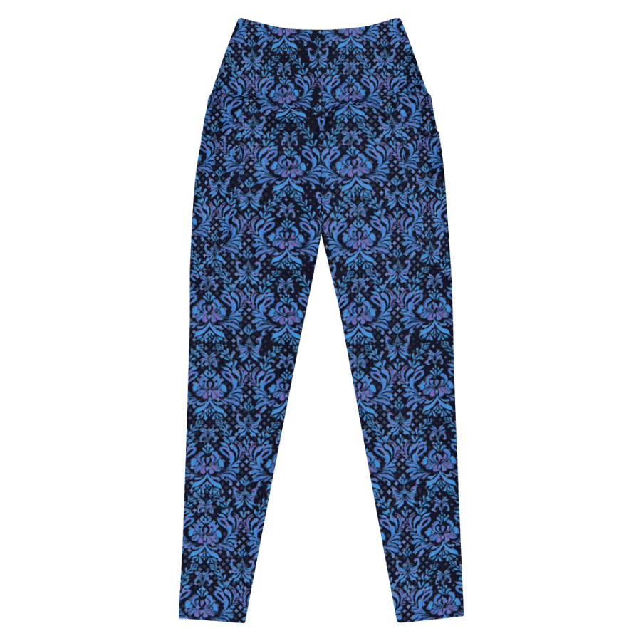 Navy All-Over Print Leggings with Pockets product image (3)