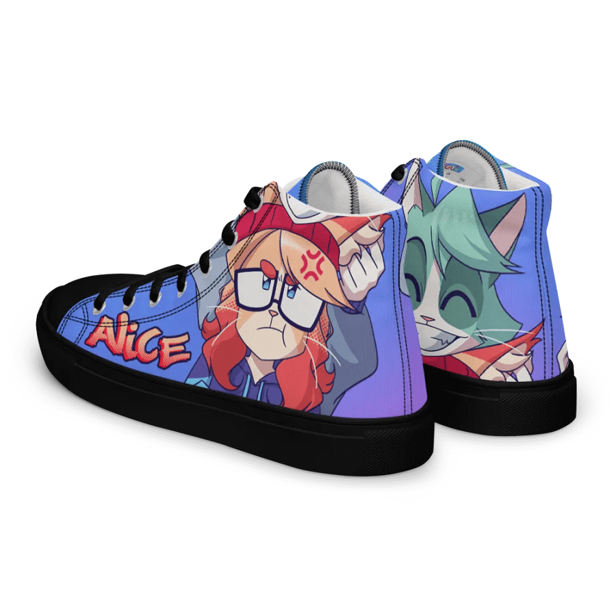 Cyan Teasing Alice's Women's High Top Canvas Shoes product image (6)