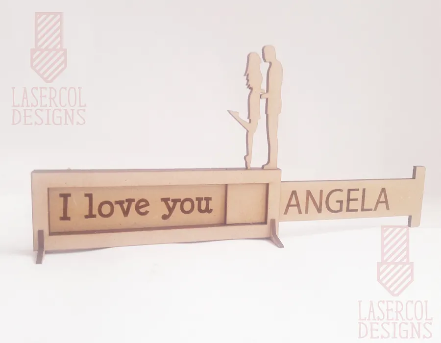 I love you sliding plaque - Laser Cut Files product image (9)