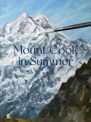 📹 🏔️ ☁️💡 Did you know? Mountain Cook is also known as Aoraki, the Indigenous name of the mountain, named after a young boy, the son of Rakinui, the Sky Father. One day, Aoraki and his brother embarked on a voyage in their canoe and were stranded as the canoe hit the reef. They climbed to the top of the canoe to seek rescue but the freezing wind turned them into stones. As time progressed, their bodies became the Southern Alps, with Aoraki becoming the tallest peak that everyone remembers monumentally today. #art #artwork #artist #painting #oilpainting #landscape #nature #mountain #cook #newzealand #hike #adventure #travel #summer #blue #green #sky #happy #love #singapore #reel #reels #video #videos #creative #journey #support #inspired