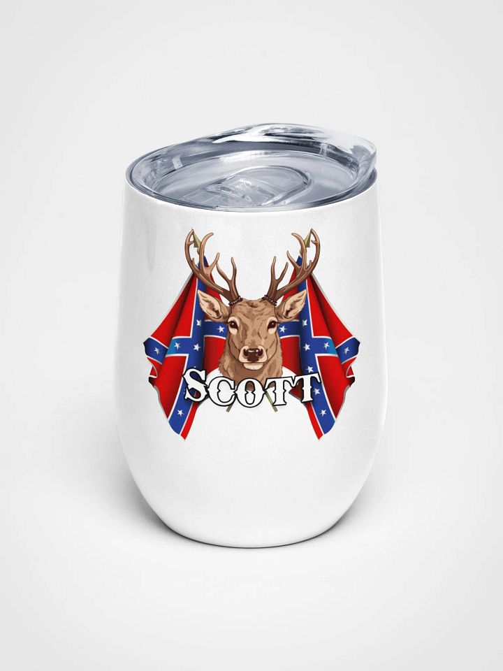 "Scott" Last Name Rebel Redneck Deer - Wine Tumbler product image (1)