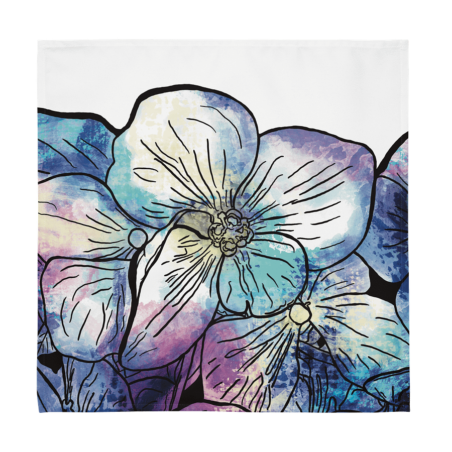 🌸 Hydrangea Blooms | Set of 4 Cloth Napkins | Monique Faella Designs™ | Coastal Floral Table Linens | product image (7)