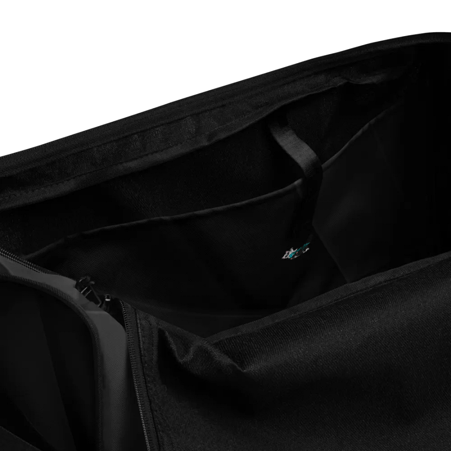 Black/Grey Steel look All-Over Print Duffle Bag : Luigi & Ariel Logo product image (9)
