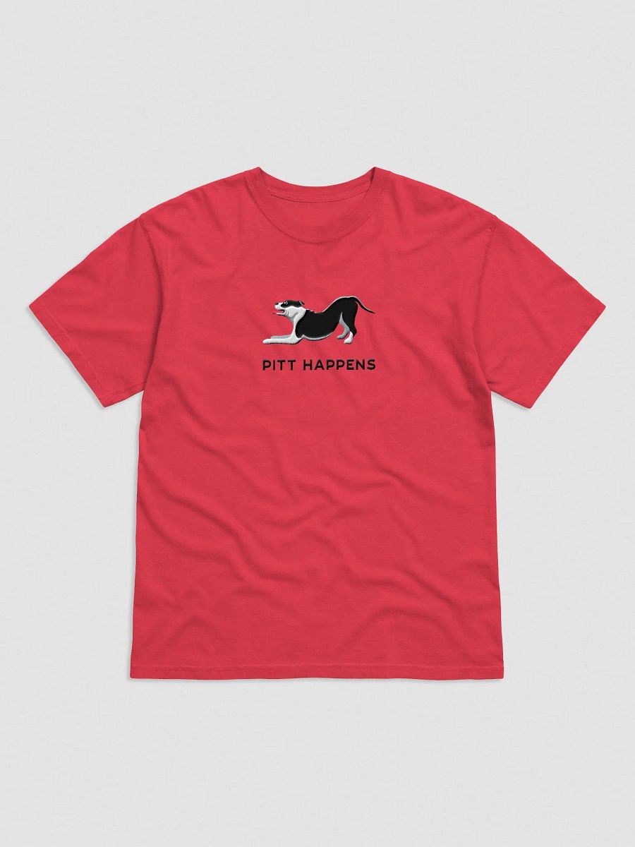 Pitt Happens T-Shirt(Embroidered) of a Pitbull Terrier(Black) product image (4)