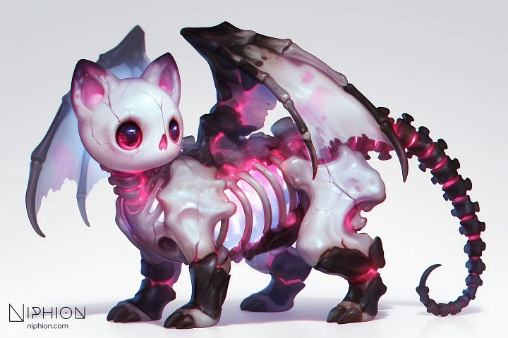 Necrocritter #8 – Exclusive Digital Art | Cute Skeleton Fantasy Creature product image (1)