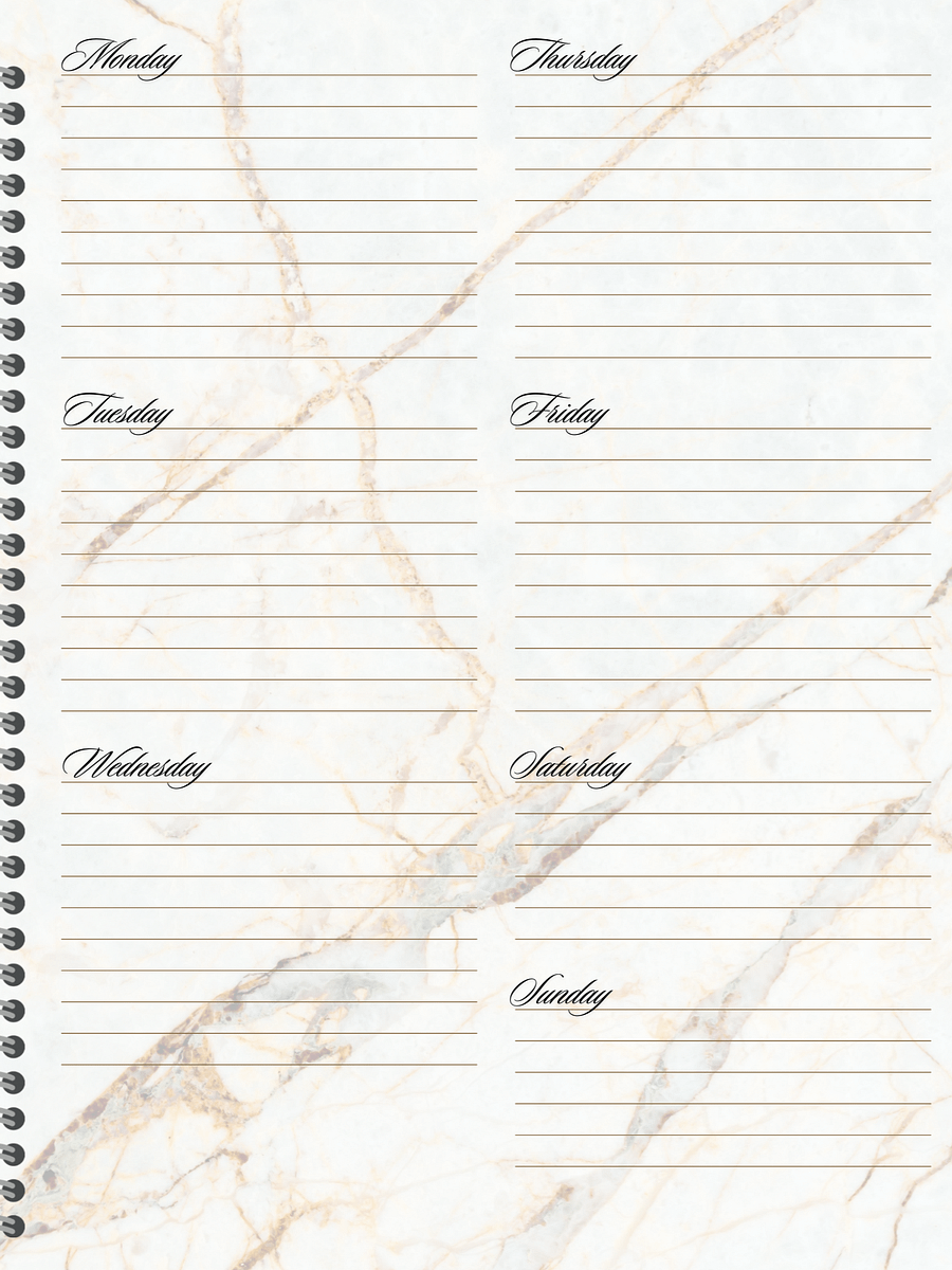 Simple Undated Weekly Planner - Gold product image (4)
