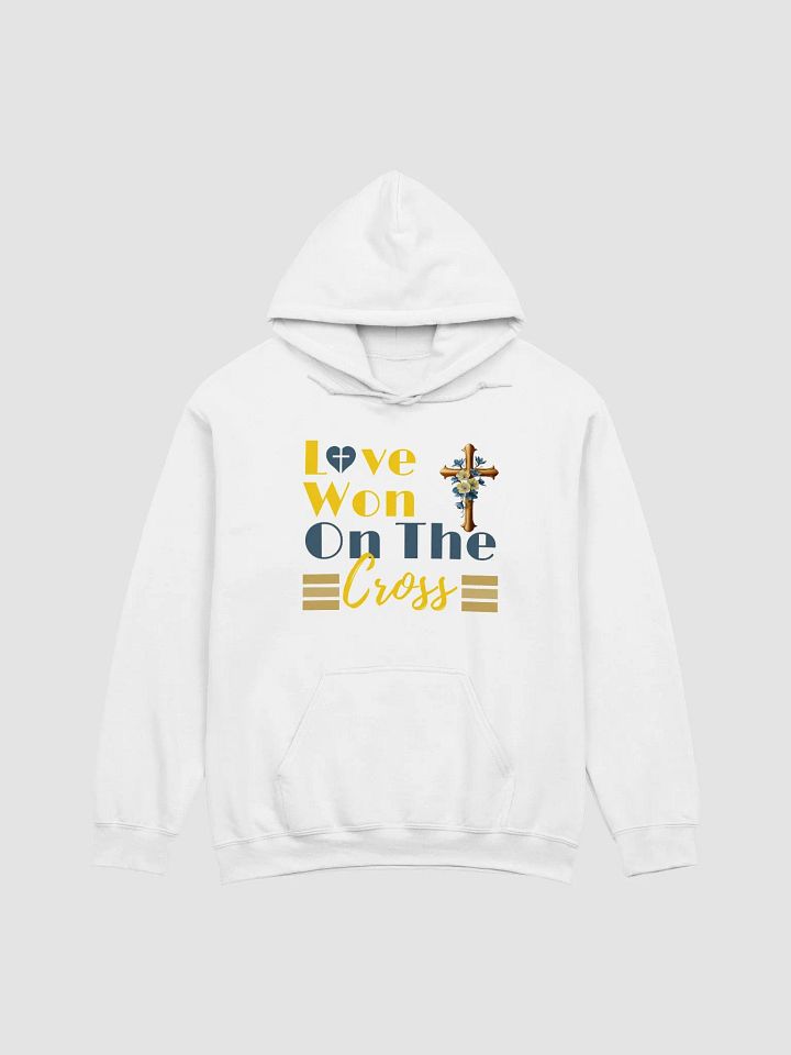 Love Won On The Cross, Christian Gildan Classic Hoodie product image (2)