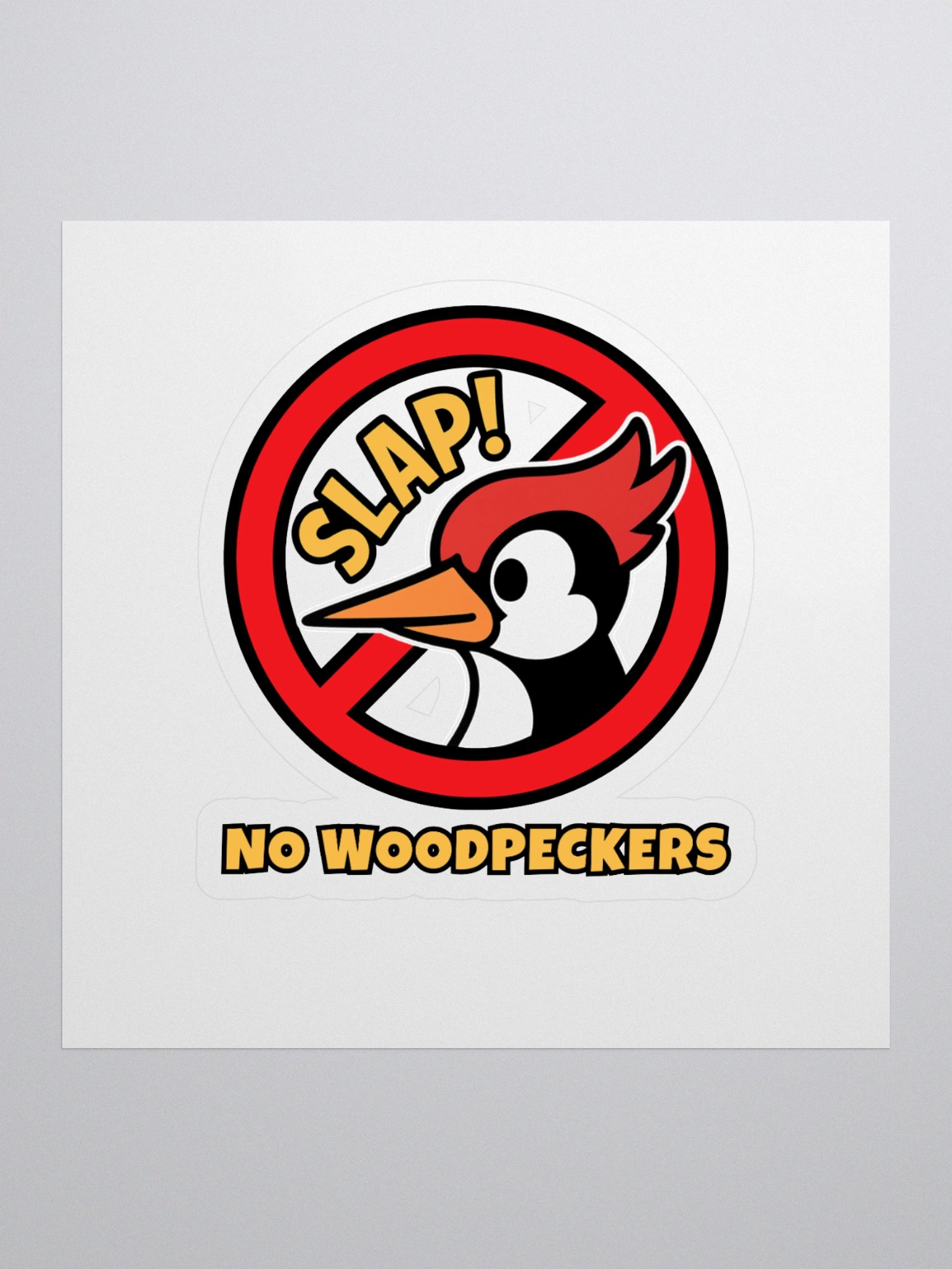 No Woodpeckers Sticker product image (1)