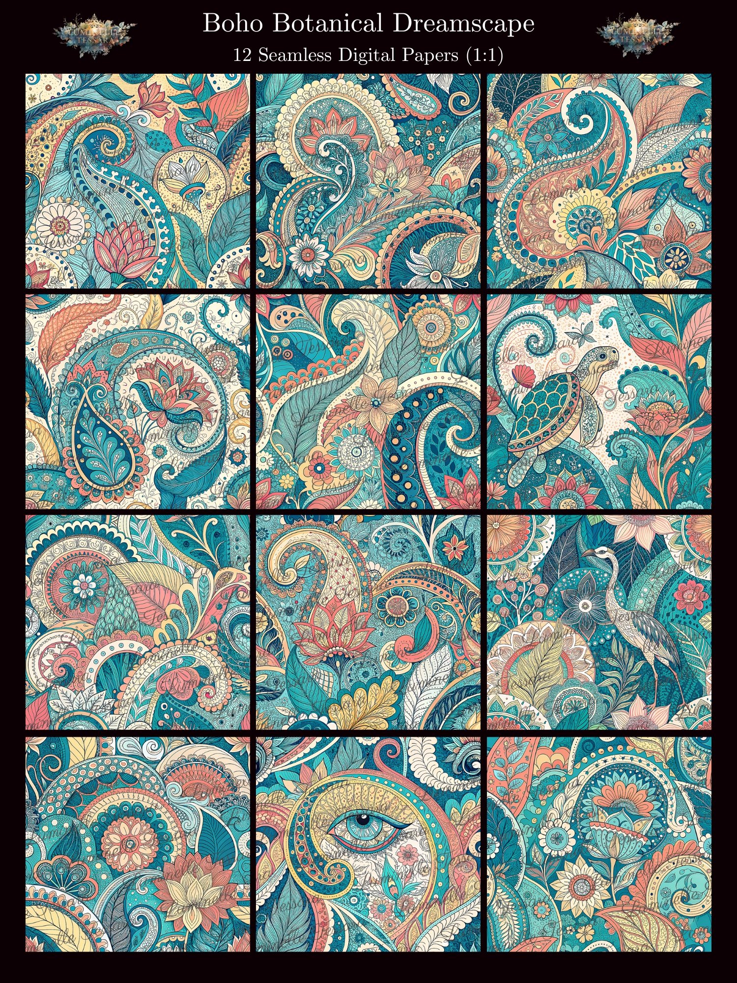 Boho Botanical Dreamscape Digital Paper Bundle product image (1)