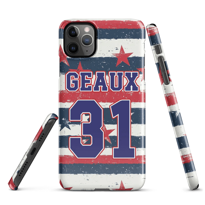 Geaux 31 Vintage Stars & Stripes iPhone Pattern Snap Case product image (3)