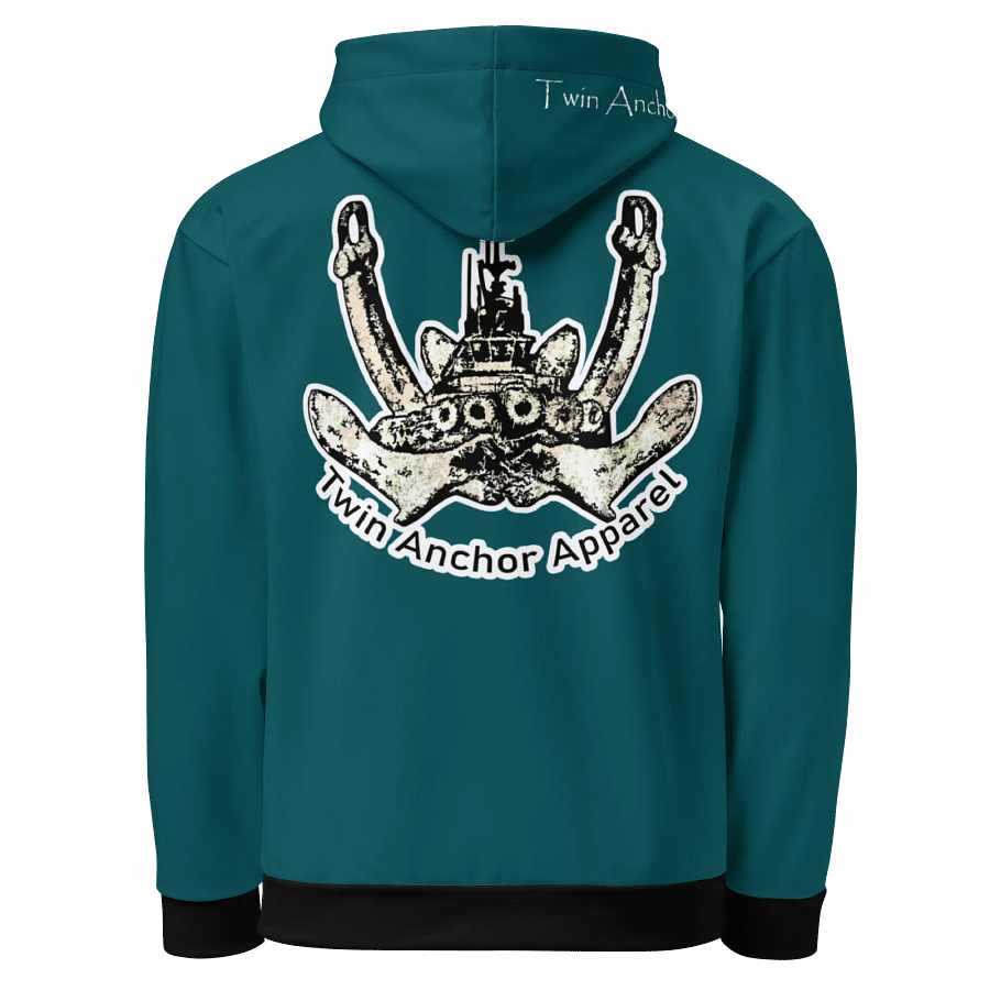 Teal Twin Anchor Logo Hoodie product image (3)