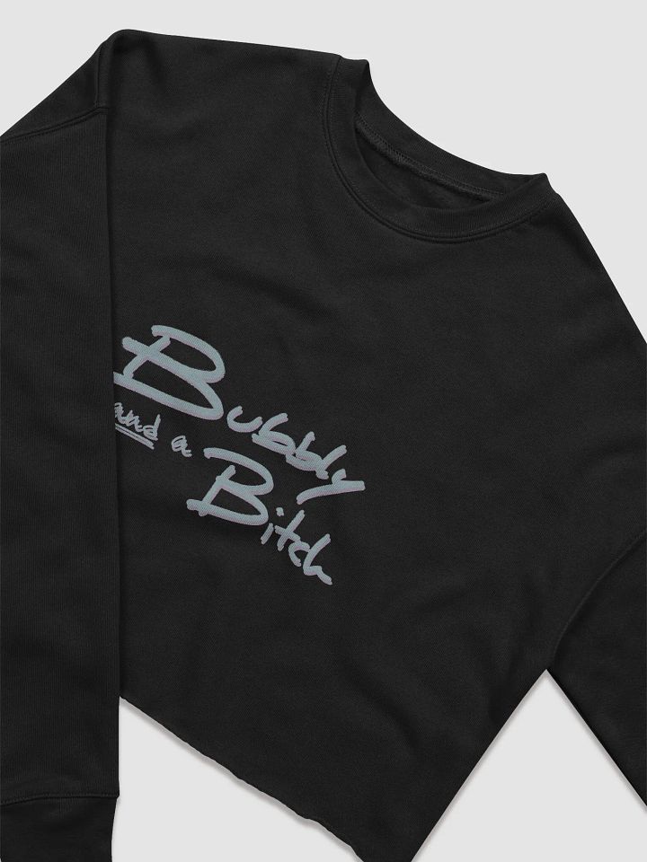 Bubbly and a B*tch (cotton candy shadow design) women's fleece crop sweatshirt product image (1)