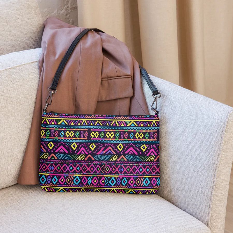 Neon Tribal Geometry Adventure Crossbody Bag product image (6)