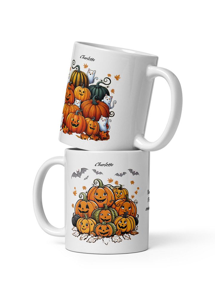 Personalized Halloween Pumpkins White Glossy Mug product image (1)