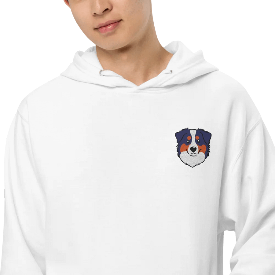Cute Australian Shepherd Dog Embroidered Face Midweight Hoodie product image (7)